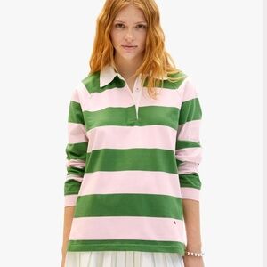 Clare V Le Rugby Olive and Pink Stripe